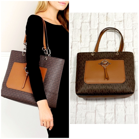 Michael Kors Handbags - LAST 1❗️MICHAEL KORS Amy Large Tote In Brown/Luggage Color Retails $358
